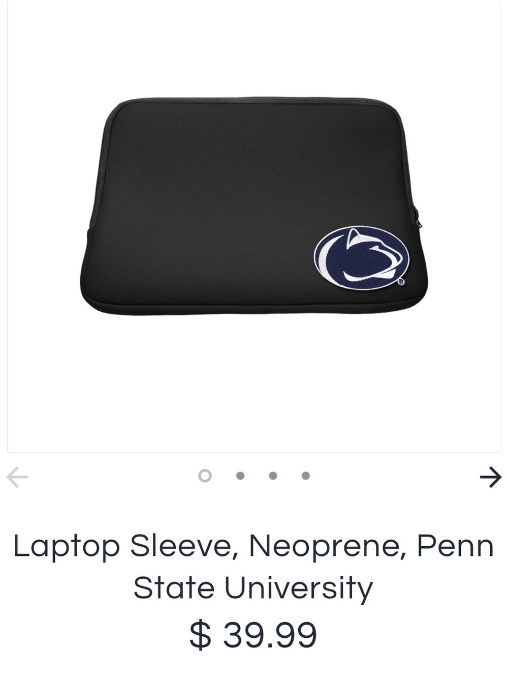 Black Neoprene Laptop Sleeve